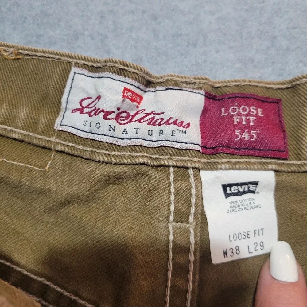 Vintage Loose Fit Levis‎ Jeans Mens 38x29 Tan 545 Denim Cotton Gold Tab 90s 1994